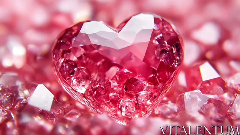 Crystalline Ruby Heart Blooms Among Gemstone Fragments.