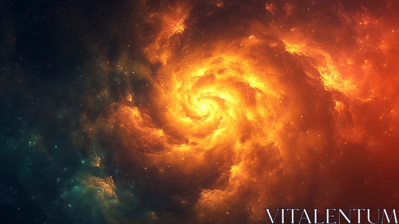 Stellar nebula vortex with high-energy plasma spiral core