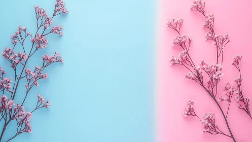 Delicate Blooms Dance Between Pastel Dreams in Dreamy Color Split