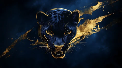 Dark Feline Predator with Gold Accents.