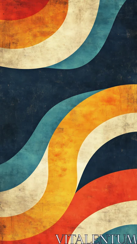 Retro tideways of color curling across midnight canvas.