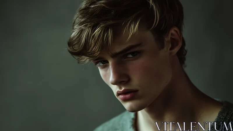 Soft shadows frame a thoughtful, quietly intense portrait.