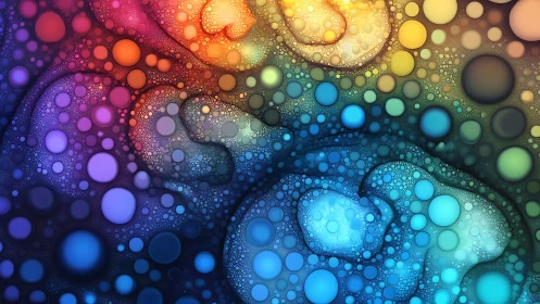 Vivid fractal bubble pattern in full spectrum color field.