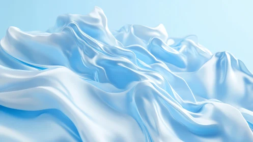 Abstract silky blue waves with smooth flowing texture, minimalistic style.