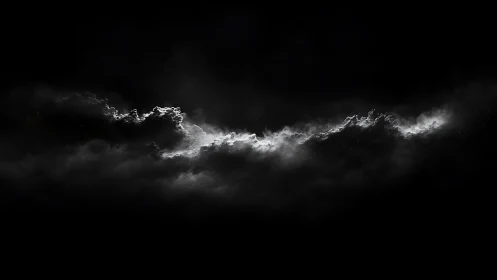 Linear cloud-like formation extends across a dark field