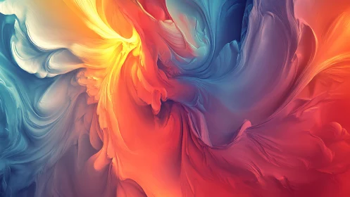 Chromatic vortex swirls in fluid digital abstraction study.