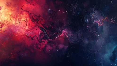 Abstract nebula-like digital composition in mixed hues.