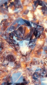 High-clarity diamonds rendered with hyperreal light refraction
