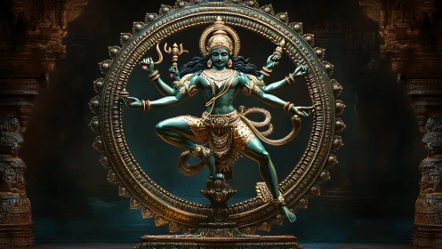 Divine Nataraja bronze radiates sacred movement and light