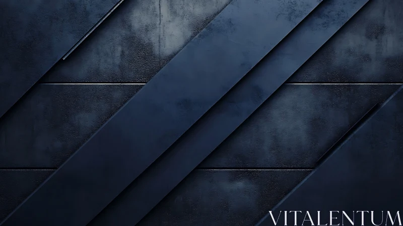 Oblique navy metal strata with textured industrial patina.