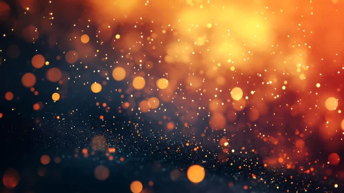 Warm glowing bokeh lights with abstract orange and gold style.