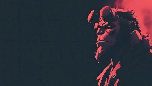 High contrast side portrait with rim-lit goggles and stylized shading