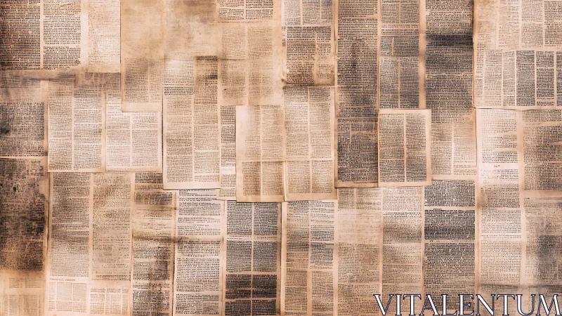 Patchwork of antique book pages steeped in quiet history.