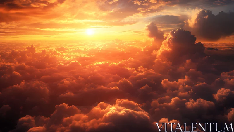 Radiant sunset drifting over a sea of glowing clouds.