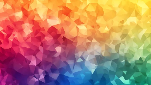 Polygonal chromatic gradient field with faceted low poly geometry.