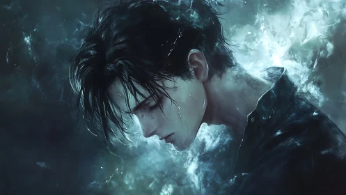 Hydrodynamic portrait of melancholic youth in diffuse turbulence.