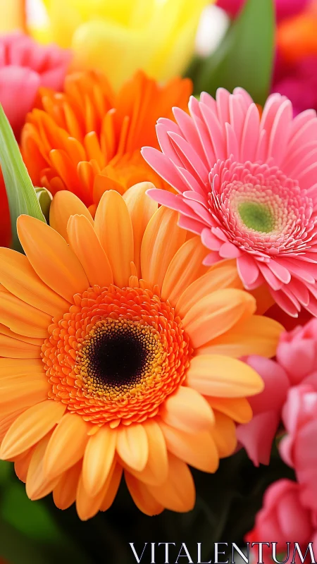 Vibrant Gerbera Daisies in Full Bloom Showcase Radiant Colors