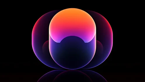 Glowing gradient capsule forms in luminous digital symmetry.