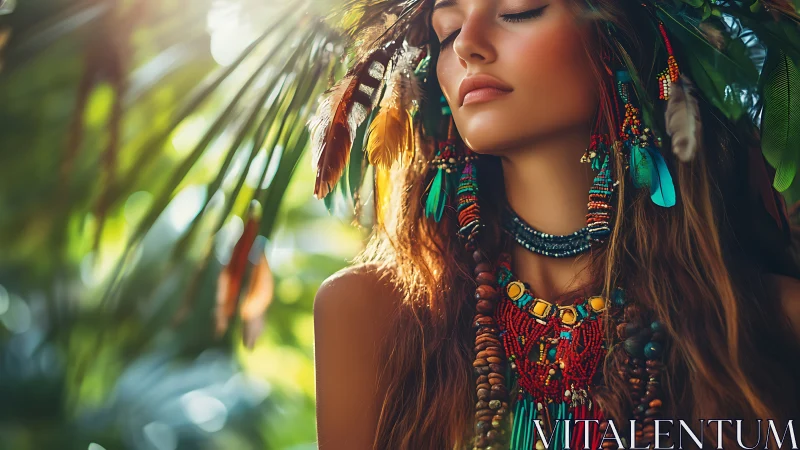 Chromatic feathered portrait in diffuse rainforest backlight.