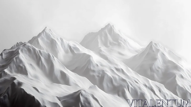 Silent porcelain ridgelines breathe under washed winter light