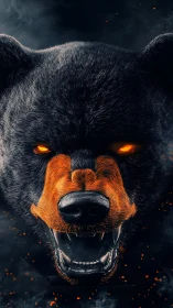 Ferocious bear avatar roars with blazing orange fury.