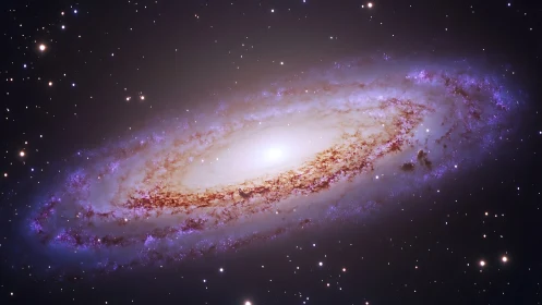 Spiral galaxy twirls softly, pouring starlight into silence