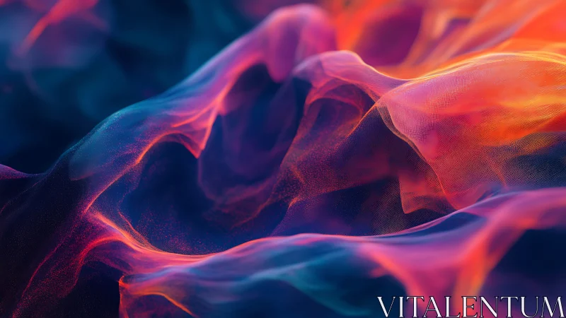 Translucent volumetric ribbons simulate flowing spectral fabric