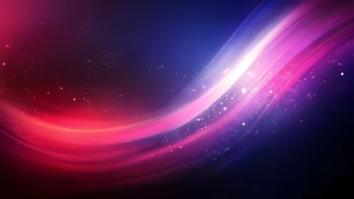 Vibrant Abstract Light Waves on Cosmic Background, Digital Art.