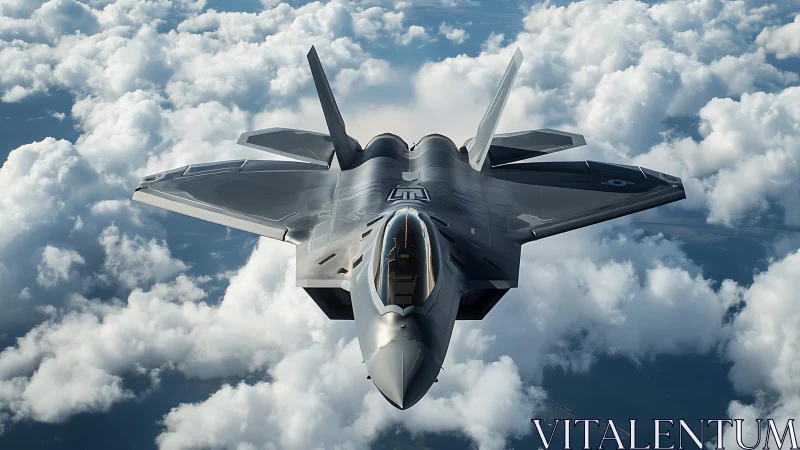 Silver stealth hawk slicing open a cathedral of clouds.