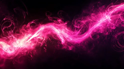 Luminous pink energy ribbon drifting through midnight space.