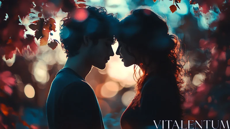 Two Hearts Collide in Autumn's Luminous Dance.