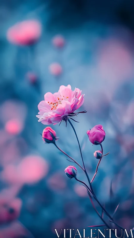Pink Peonies with Bokeh Background.