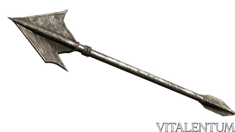 Forged metal war mace with polygonal flanged impact head.