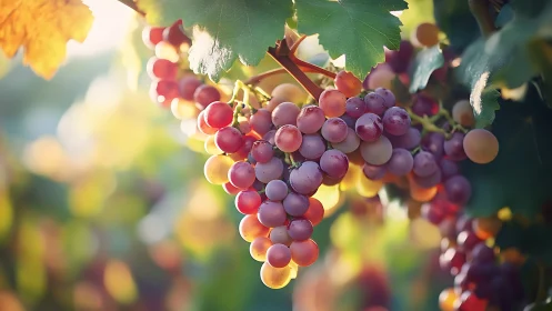 Sunlit vineyard jewels glowing in late-summer hush.