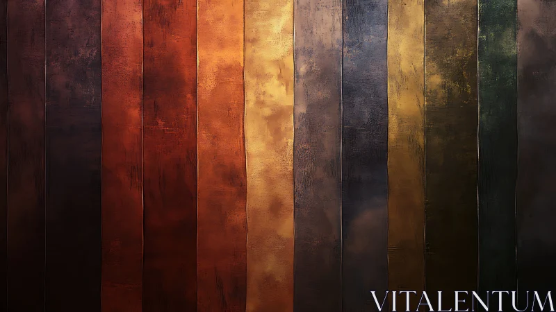 Metallic dusk columns trade whispers in molten autumn hues