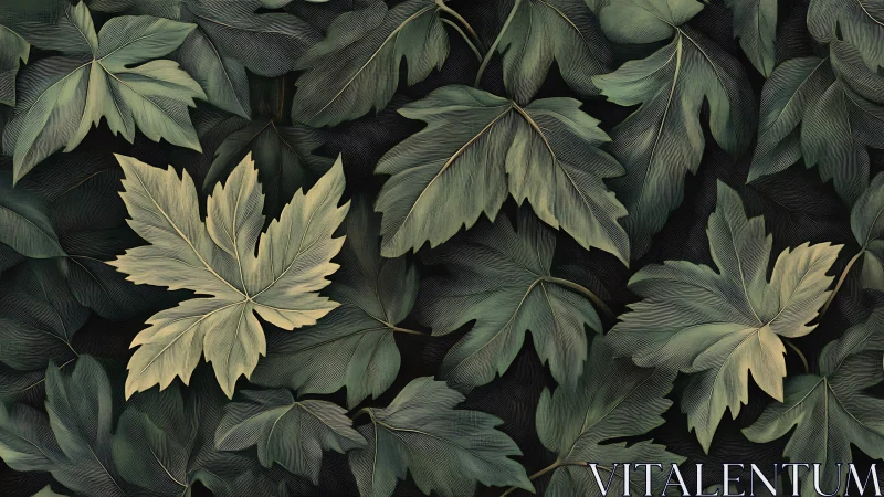 Softly glowing leaves drift across a calm forest canvas