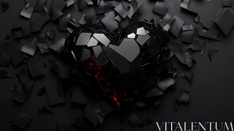 Fragmented sphere with luminescent core and dispersed geometric debris.