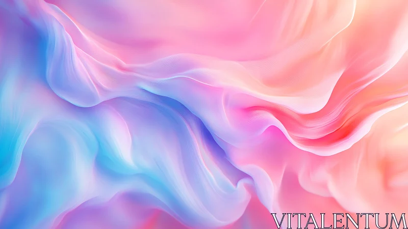 Digital pastel gradients in fluid folded wave composition.