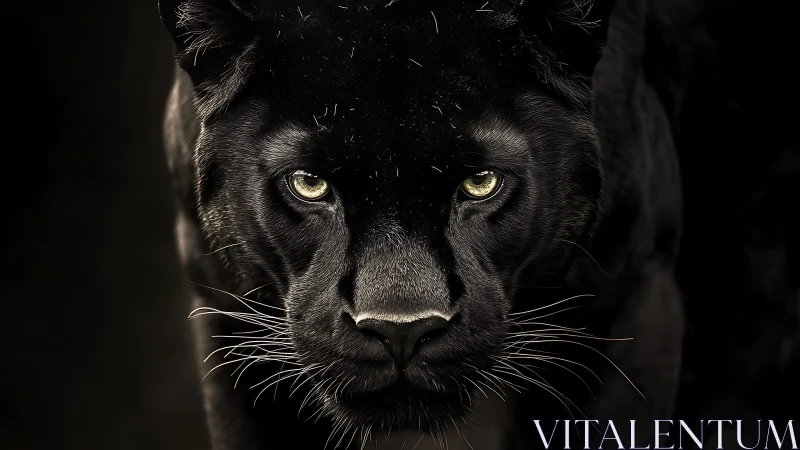 Piercing Gaze: A Black Panther's Captivating Presence.
