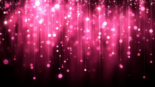 Pink stardust cascades in dreamy glowing curtain of light.