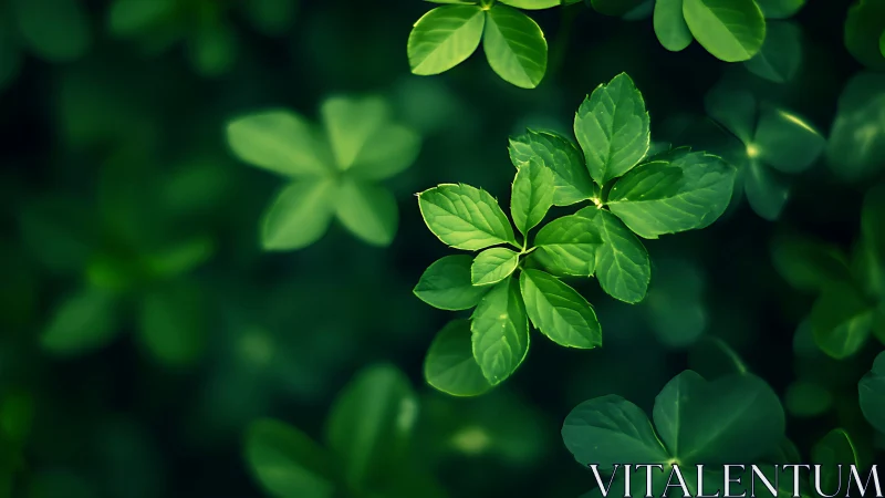 Luck leans closer as clover leaves glow in forest hush