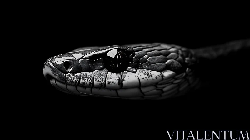 Gleaming serpent glides through darkness in quiet focus