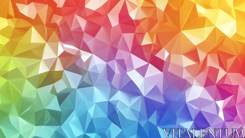 Multispectral low‑poly gradient mesh with faceted planar geometry.