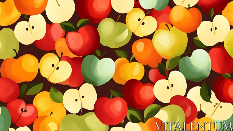 Orchard confetti tumbles into a kaleidoscope of painted apples