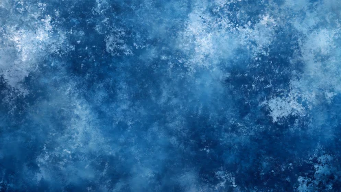 Midnight frost clouds drift across an endless blue hush.