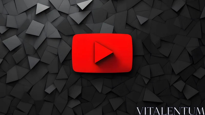 Bold YouTube Logo on Modern Geometric Black Abstract Background.