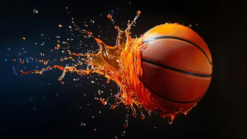 Molten orange splash crowns a soaring game-ready basketball.