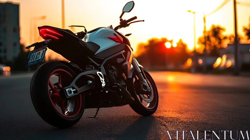 Sunset street rocket poised for a neon-tinted night ride.