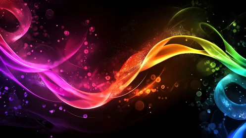 Multicolor light waves forming abstract flowing spectrum.