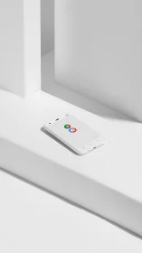 White Smartphone in Minimalist Space with Natural Light